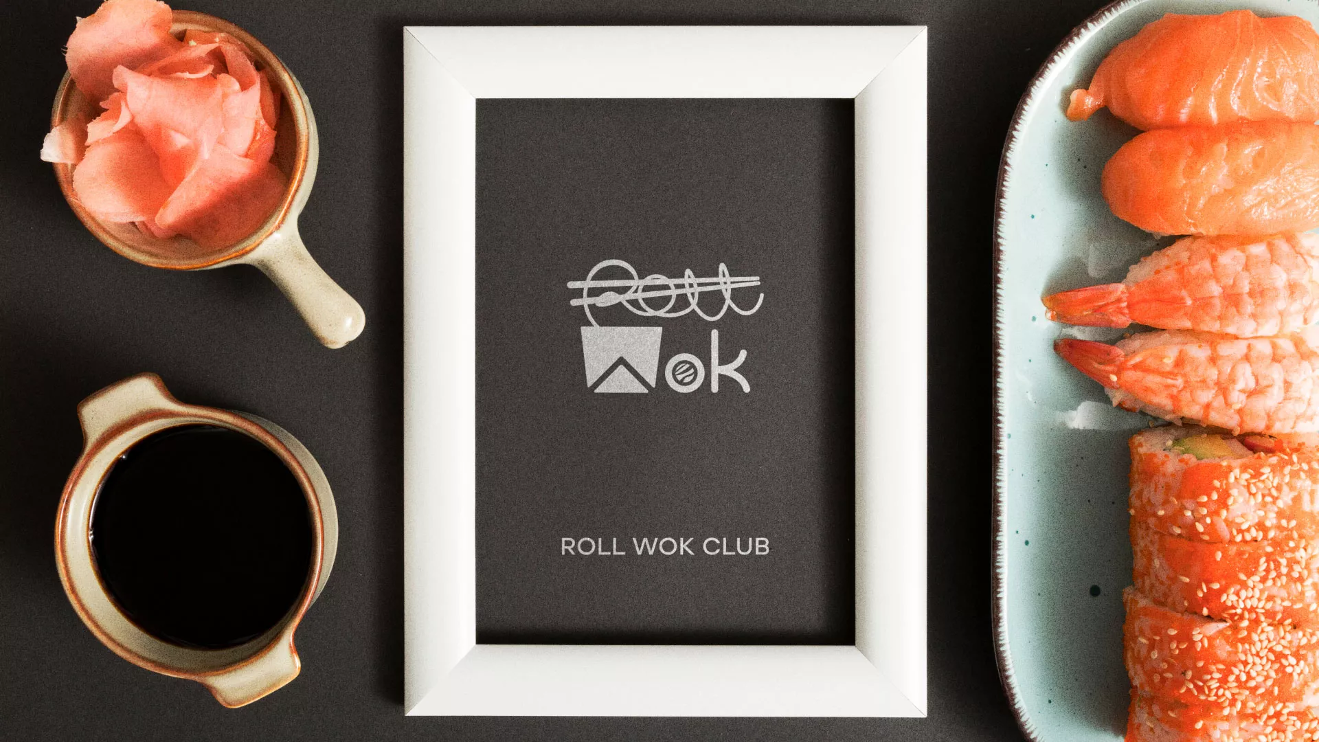 Разработка логотипа суши-бара «Roll Wok Club» в Снежногорске
